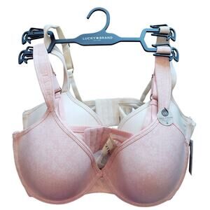 Lucky Brand NWT Full Figure Underwire Bras 2 pack comfort Straps‎ 38C
